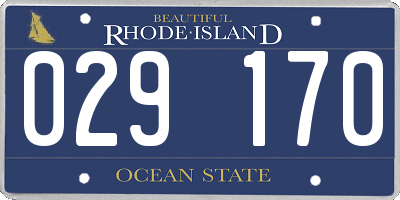 RI license plate 029170