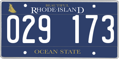 RI license plate 029173