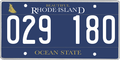 RI license plate 029180