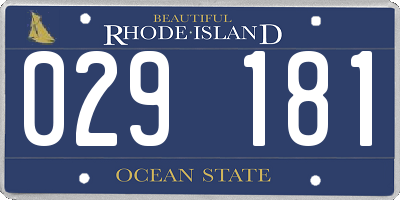 RI license plate 029181