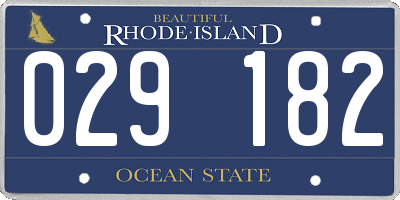 RI license plate 029182