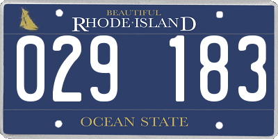 RI license plate 029183