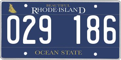 RI license plate 029186