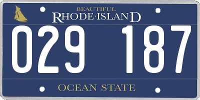 RI license plate 029187
