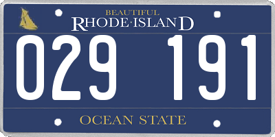 RI license plate 029191