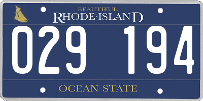 RI license plate 029194