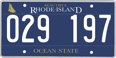 RI license plate 029197