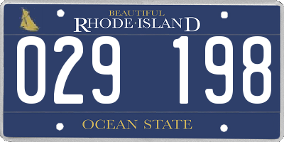 RI license plate 029198