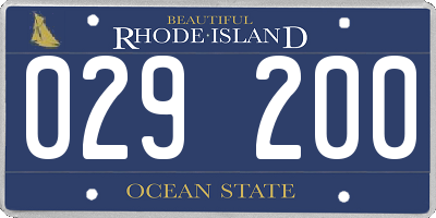 RI license plate 029200