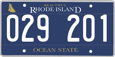 RI license plate 029201