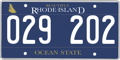 RI license plate 029202