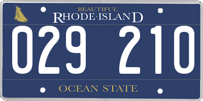 RI license plate 029210