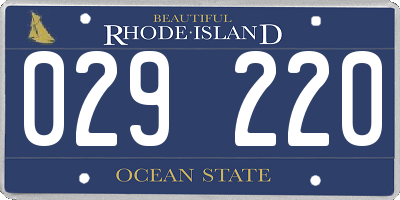 RI license plate 029220
