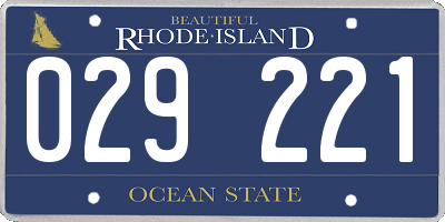 RI license plate 029221