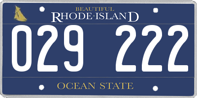RI license plate 029222