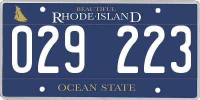 RI license plate 029223