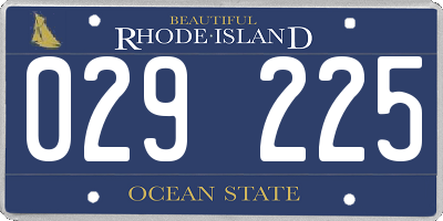RI license plate 029225