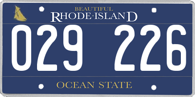 RI license plate 029226