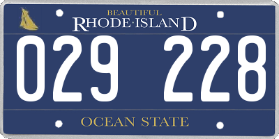 RI license plate 029228