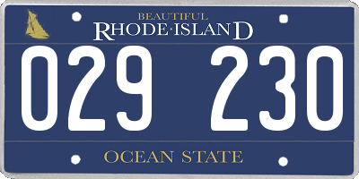 RI license plate 029230