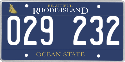 RI license plate 029232