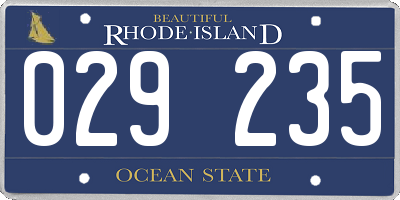 RI license plate 029235