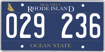 RI license plate 029236