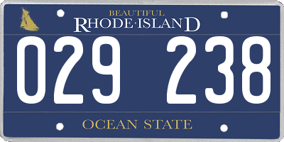 RI license plate 029238