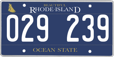 RI license plate 029239
