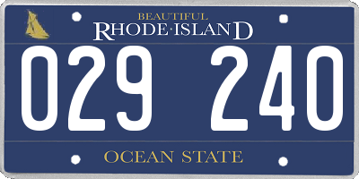 RI license plate 029240