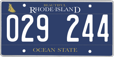 RI license plate 029244