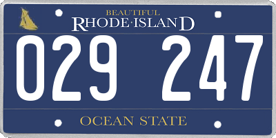 RI license plate 029247