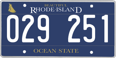RI license plate 029251