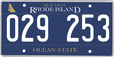 RI license plate 029253