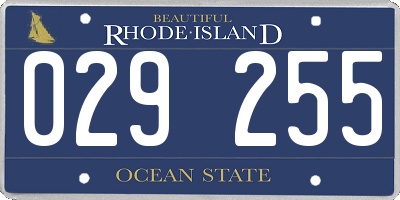 RI license plate 029255