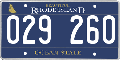 RI license plate 029260