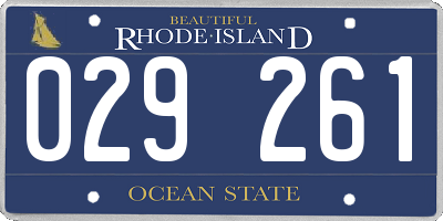RI license plate 029261