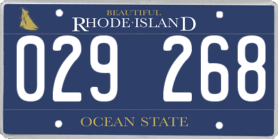 RI license plate 029268