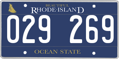RI license plate 029269