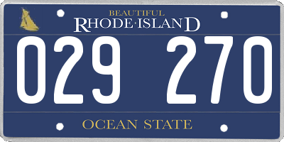 RI license plate 029270