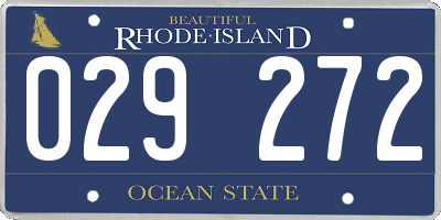RI license plate 029272