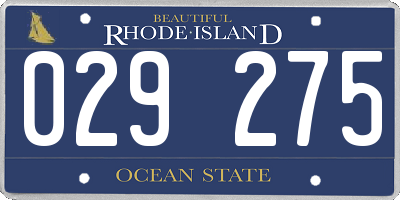 RI license plate 029275