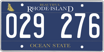 RI license plate 029276