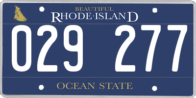 RI license plate 029277