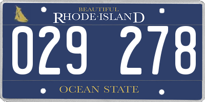 RI license plate 029278