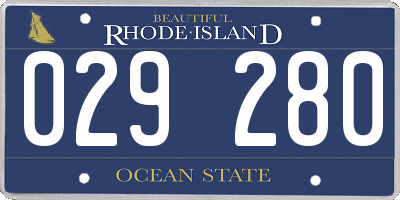 RI license plate 029280