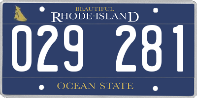 RI license plate 029281