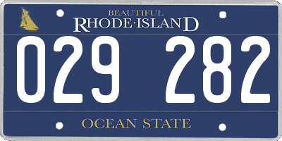 RI license plate 029282