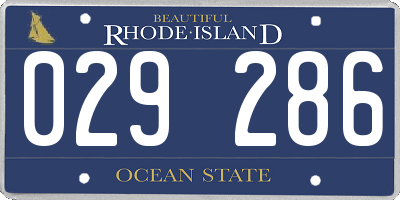 RI license plate 029286