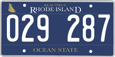 RI license plate 029287